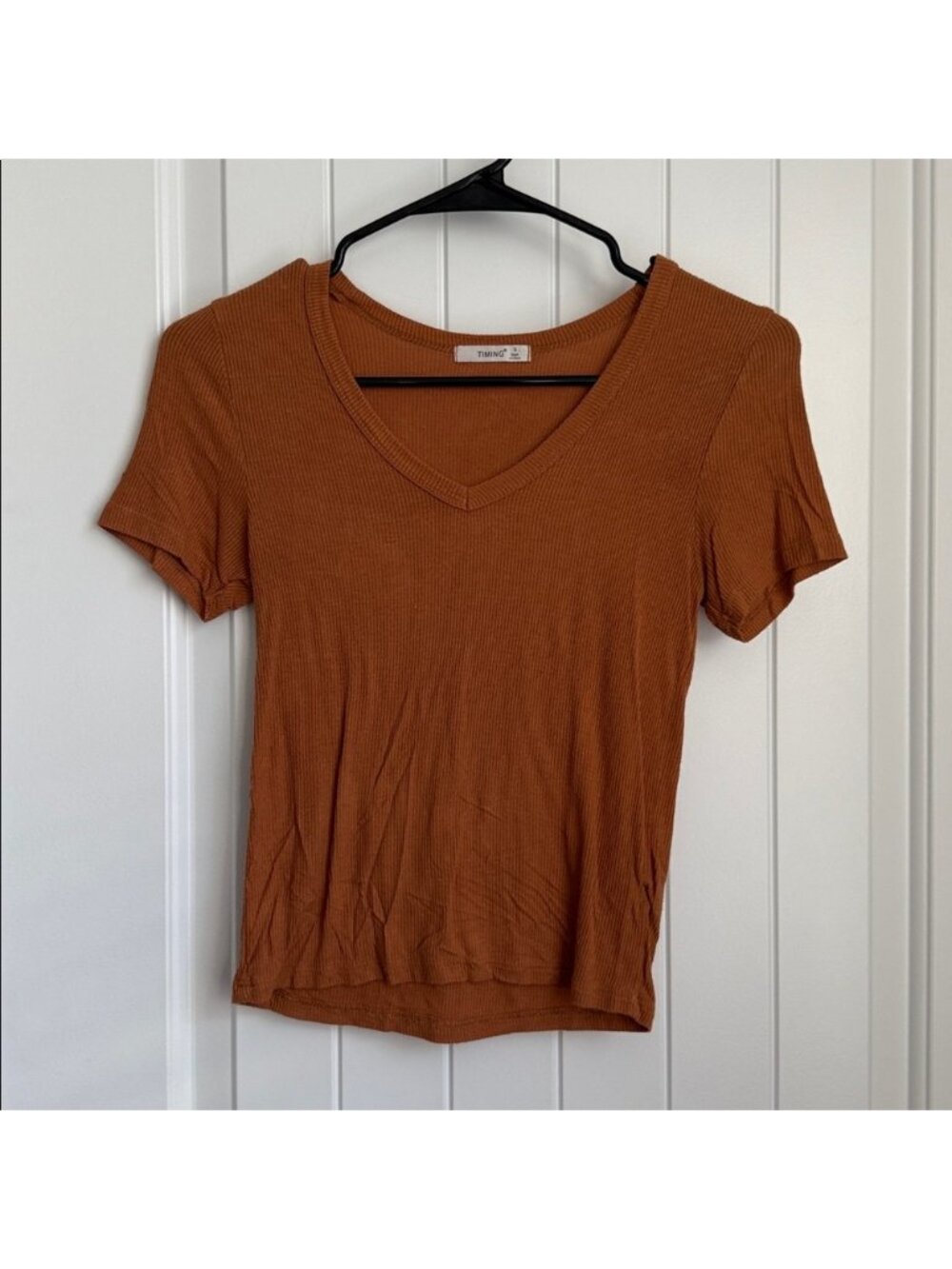 V-Neck Ribbed Top - Picture 1 of 3
